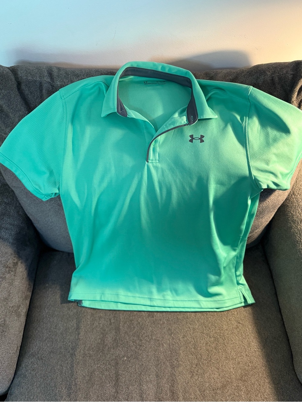 Under Armour Men's Aqua Green Polo Shirt Size XLarge